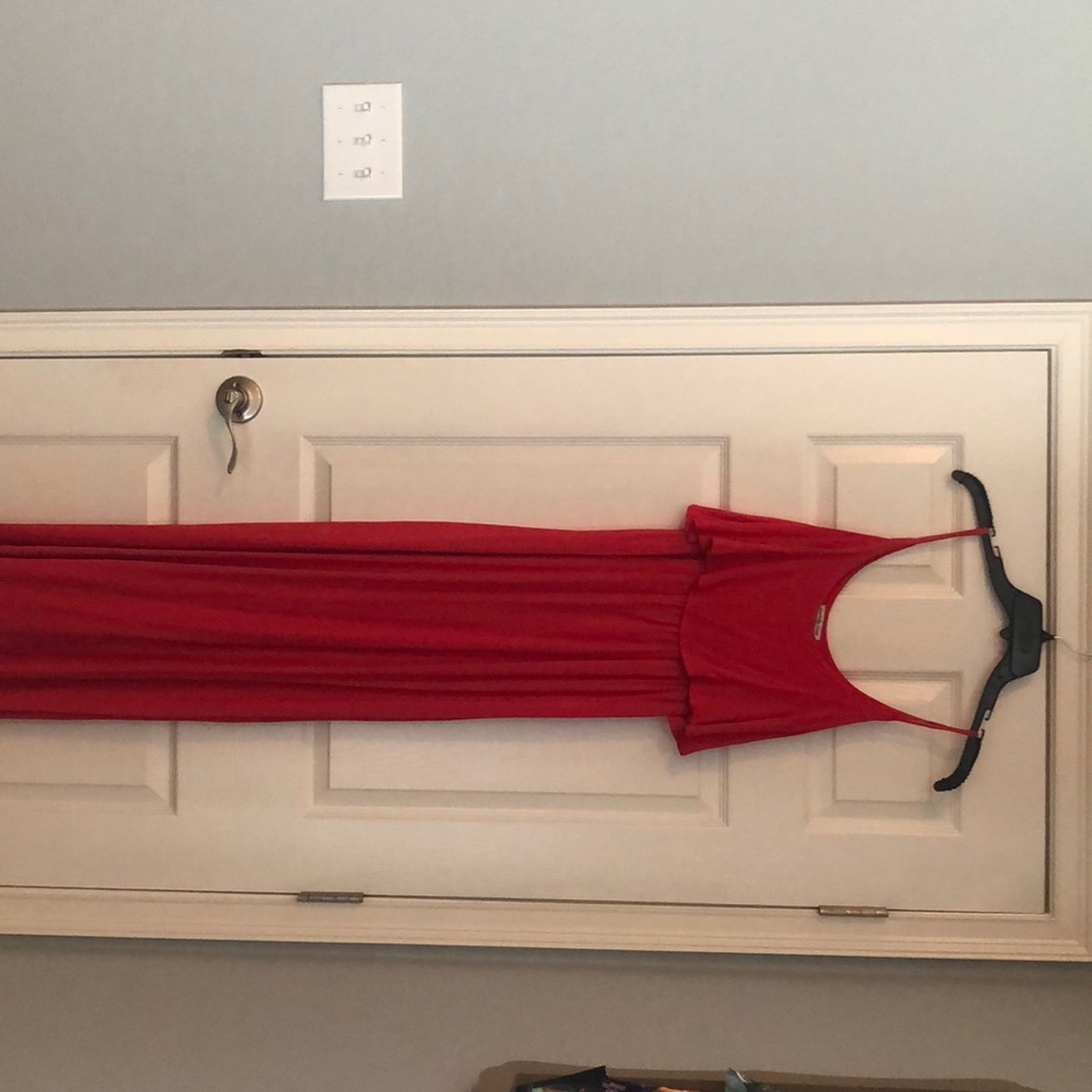 Red maxi dress